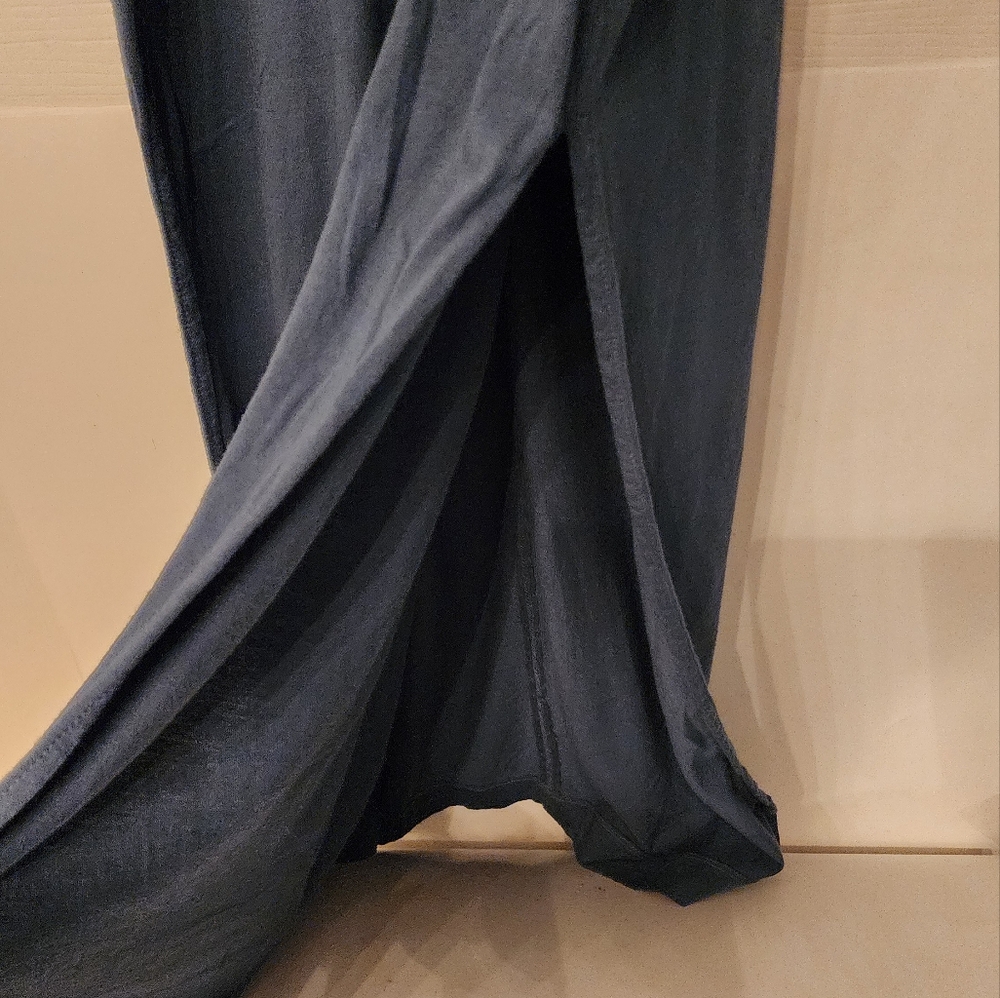 Michael Stars Solange tie waist jersey maxi dress in pebble Blue - Picture 10 of 11